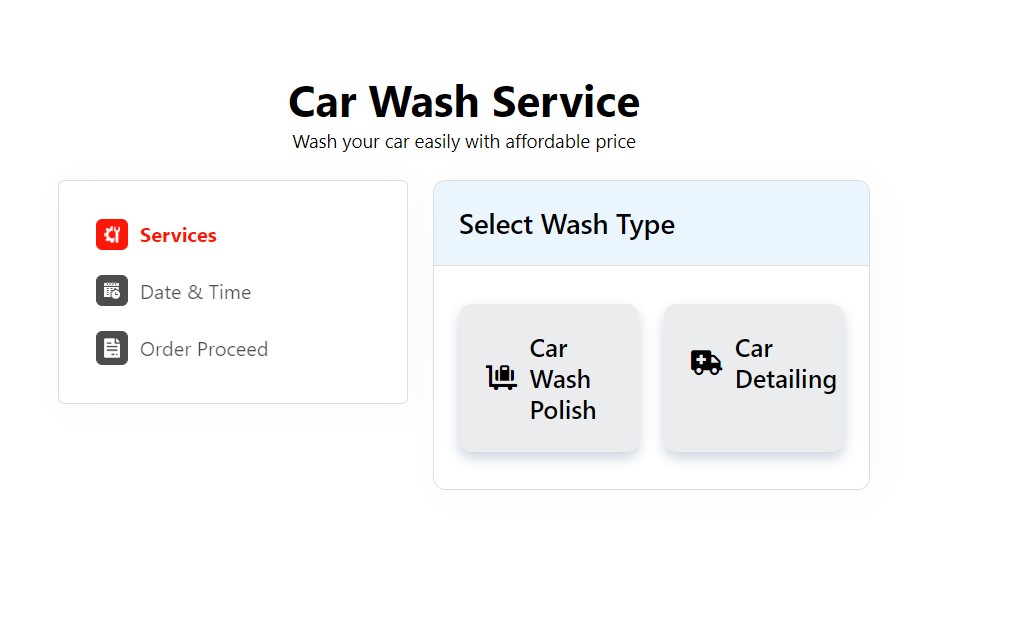 car wash booking system for WordPress