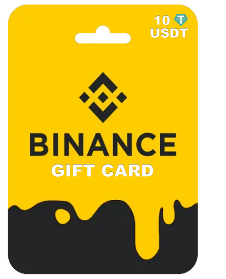 A yellow and black Binance gift card