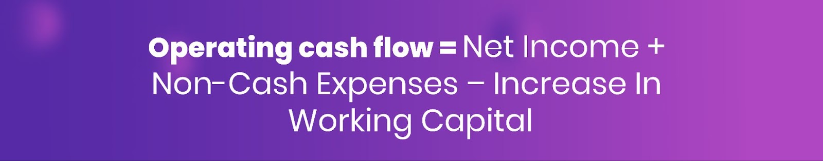 Operating cash flow calculation formula