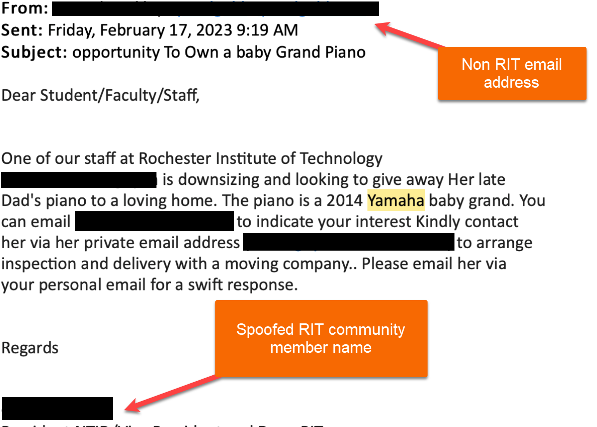 Screenshot of Baby Grand Piano Scam