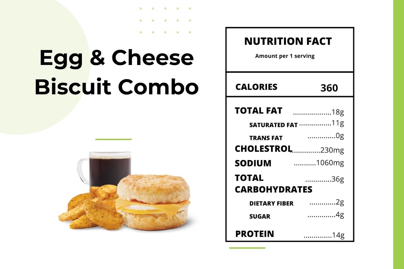 Egg & Cheese Biscuit Combo Nutrition