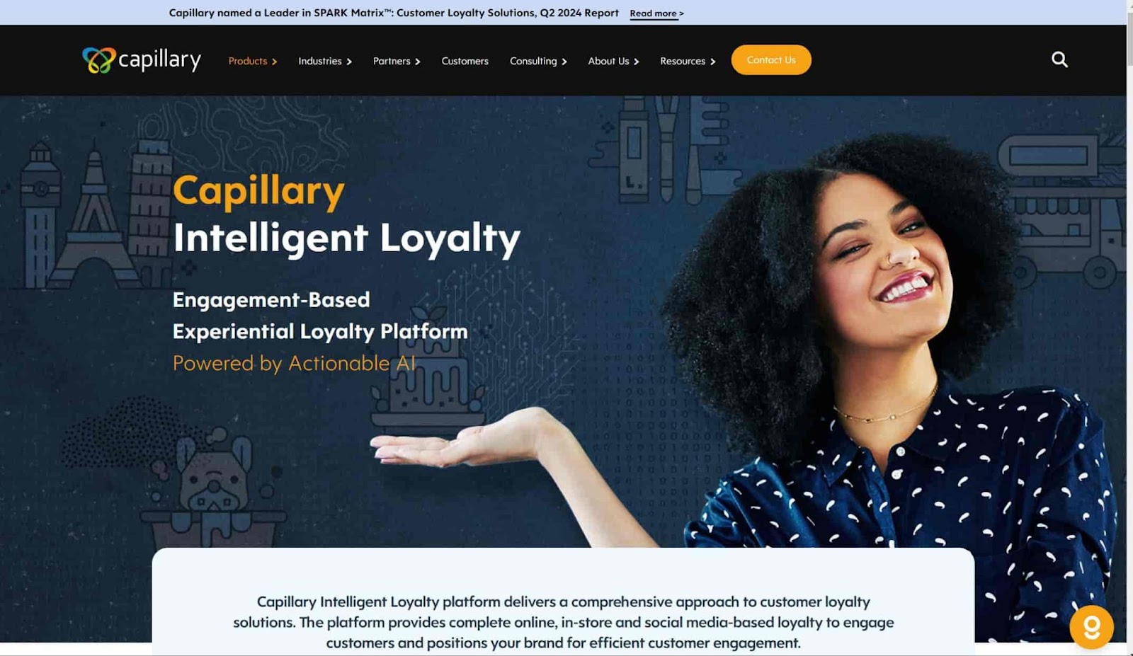 Screenshot of Capillary Loyalty+ website