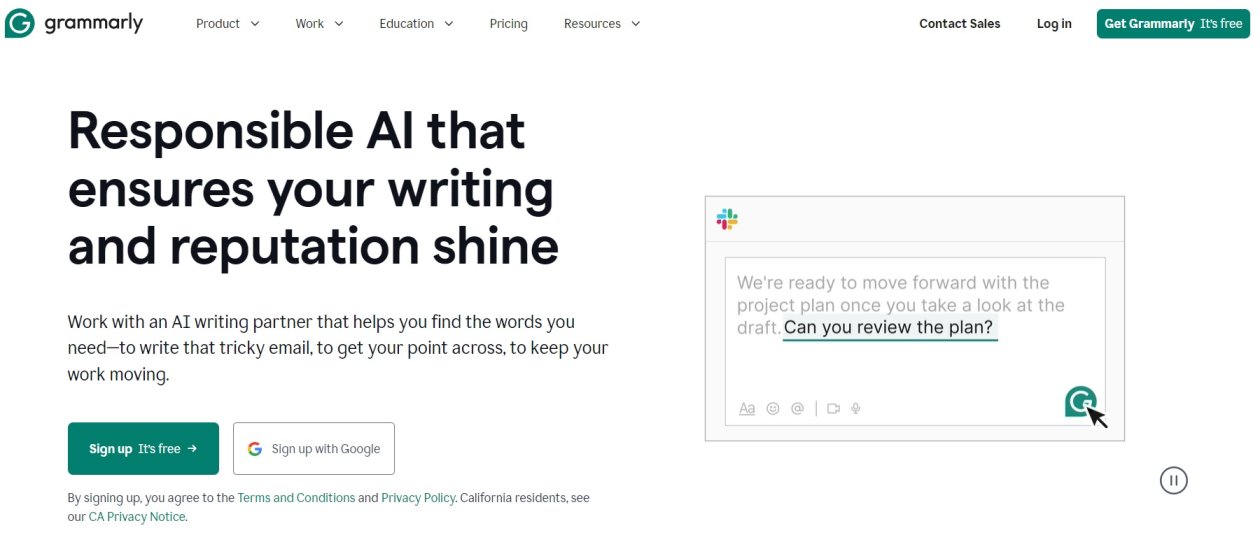 Grammarly Homepage