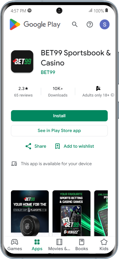 Bet99 download page