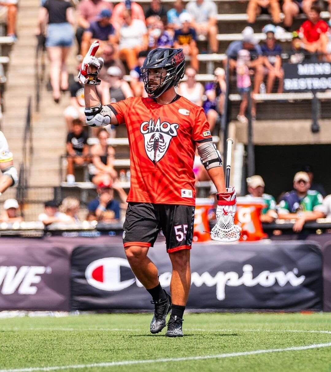 Professional lacrosse player Ian MacKay during a game with the Carolina Chaos