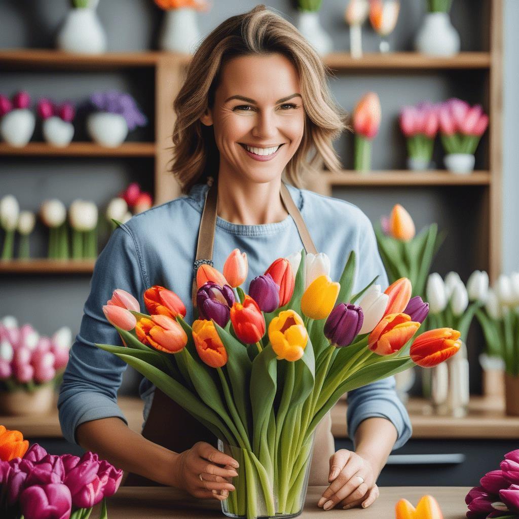 A person holding a vase of flowers  Description automatically generated