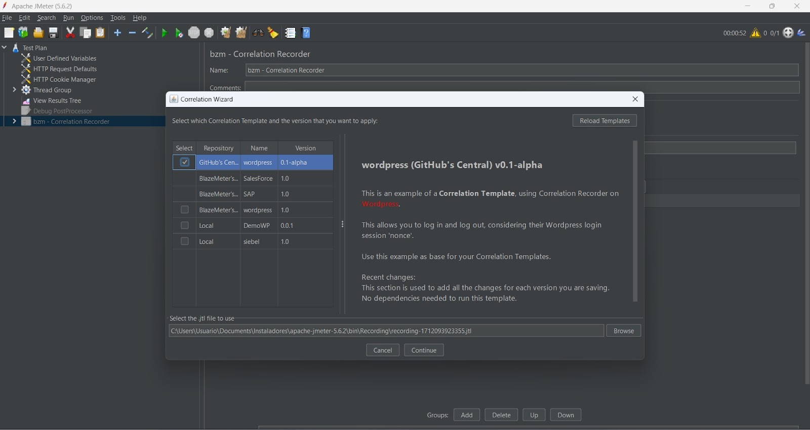 templates for correlating an example flow screenshot