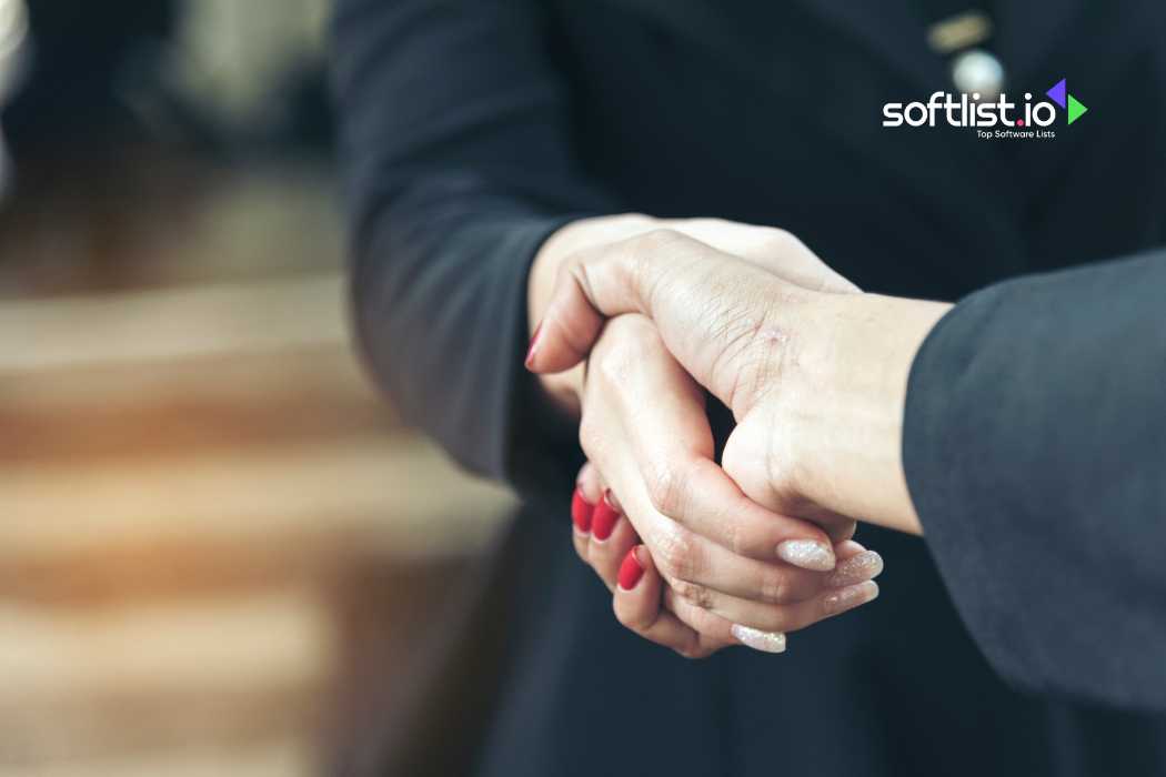 Close-up of handshake between two people