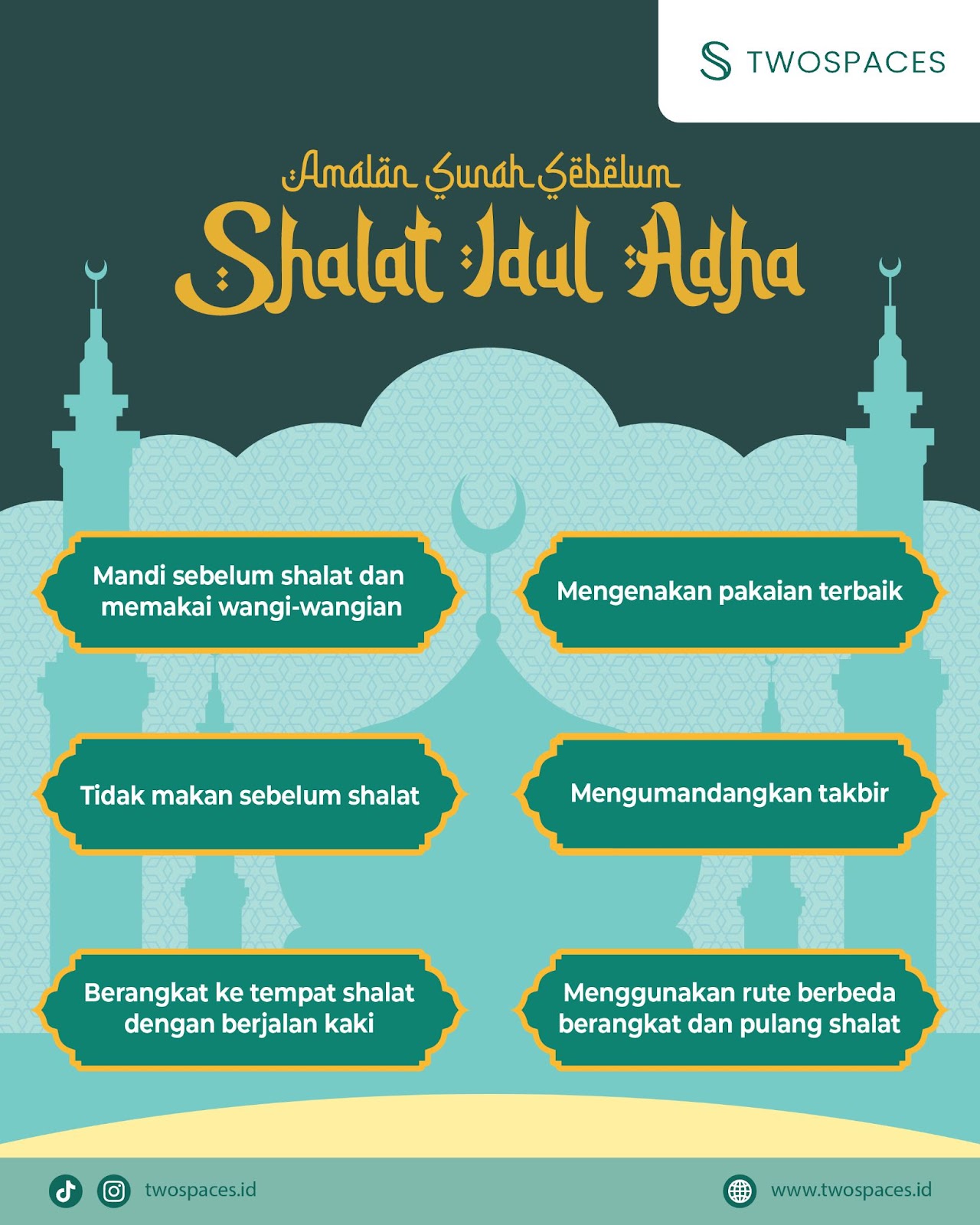 INFOGRAFIK: Amalan Sunah Sebelum Melakukan Shalat Idul Adha