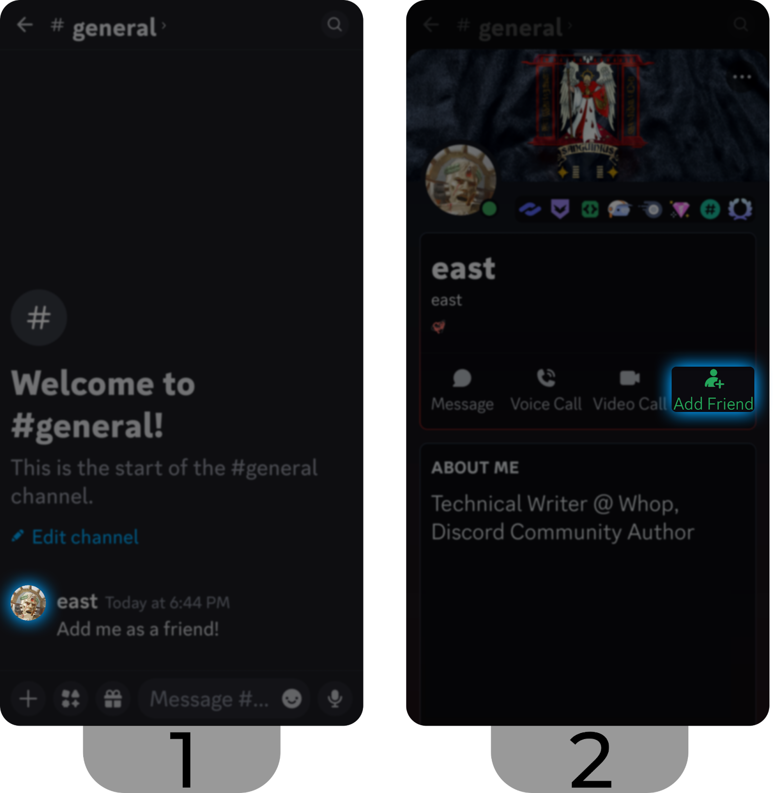 Steps to send a Discord user a friend request on mobile