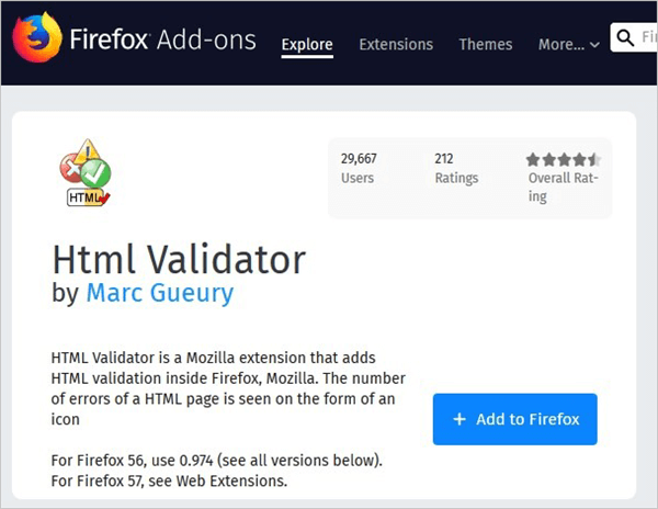 8.Firefox HTML validator