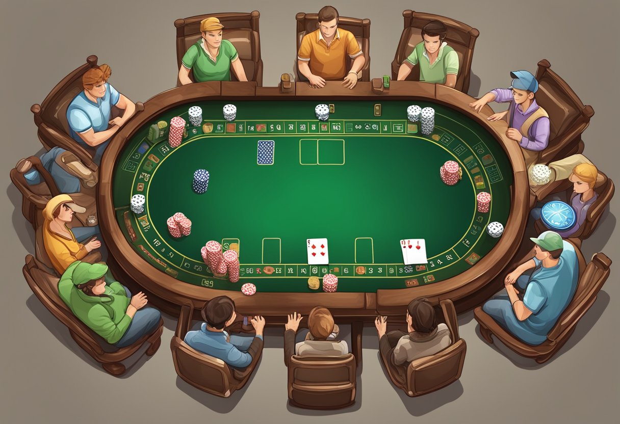 A digital card game development scene with popular online casino card games. No human subjects or body parts included