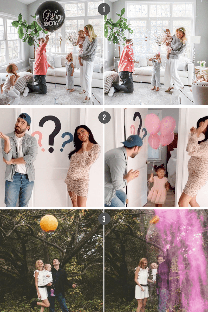 gender reveal with ballons