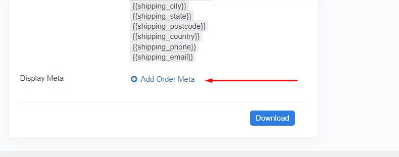 add order meta in shipping label