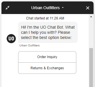 urban outfitters live chat