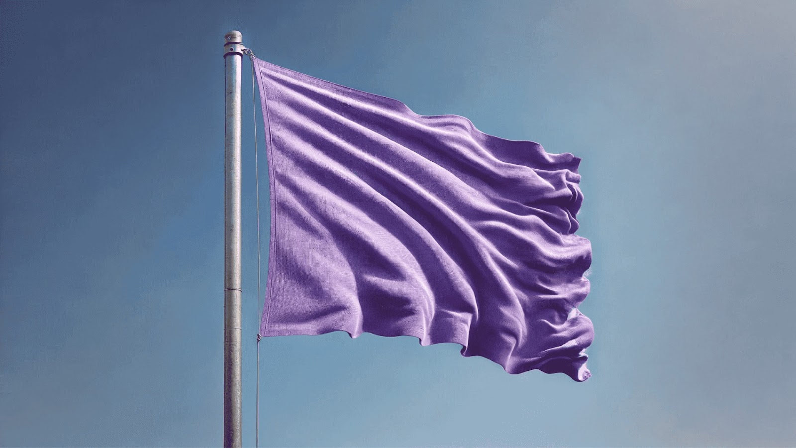 Ein Bild einer lila Sicherheitsstrandflagge