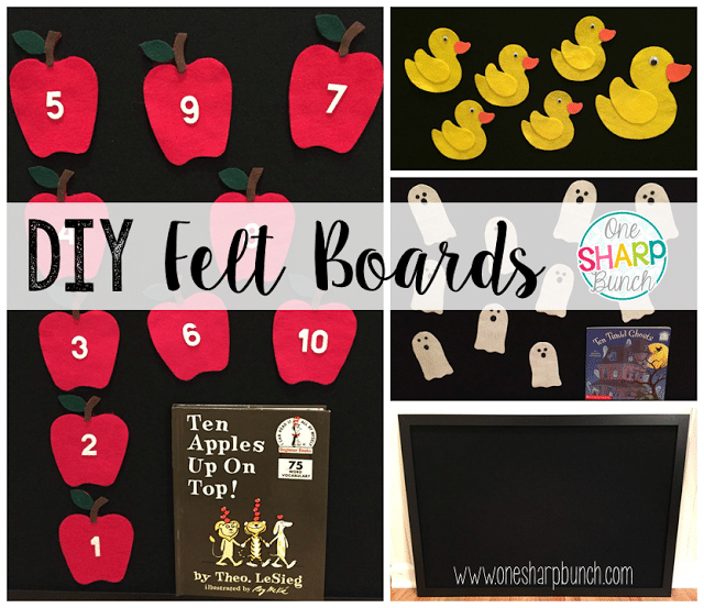 Step-by-step DIY felt board and felt apples, felt ghosts, and felt Five Little Ducks storyboards!