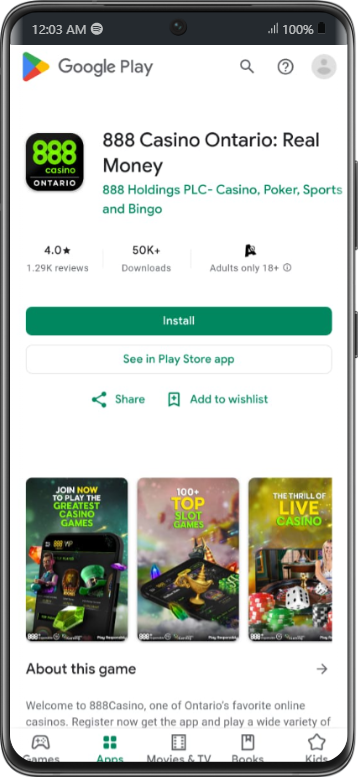 Download 888casino app