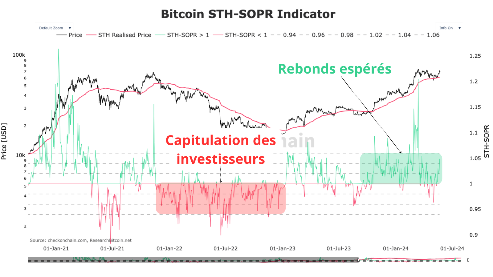 Le cycle se déroule comme prévu, les investisseurs restent confiants, à chaque correction un rebond est confirmé par le SOPR