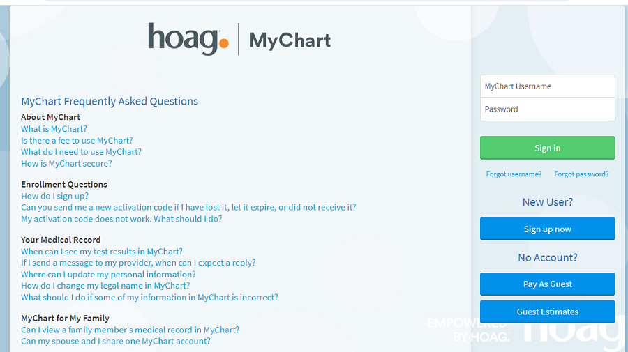 MyChart Frequently Asked Questions