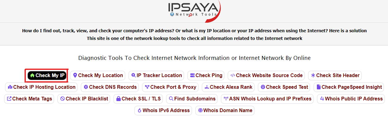 Guide to Check Your IP Address on IPSaya