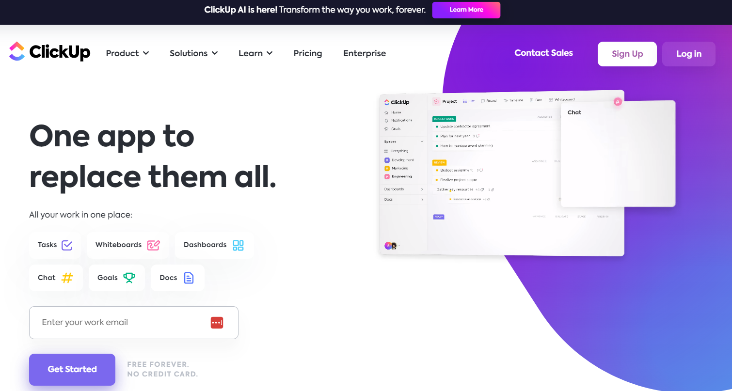 ClickUp AI is a cloud-based project management software