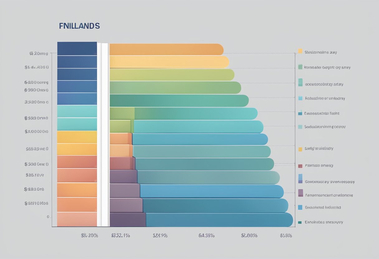 A bar graph showing the definition of Finland's average salary