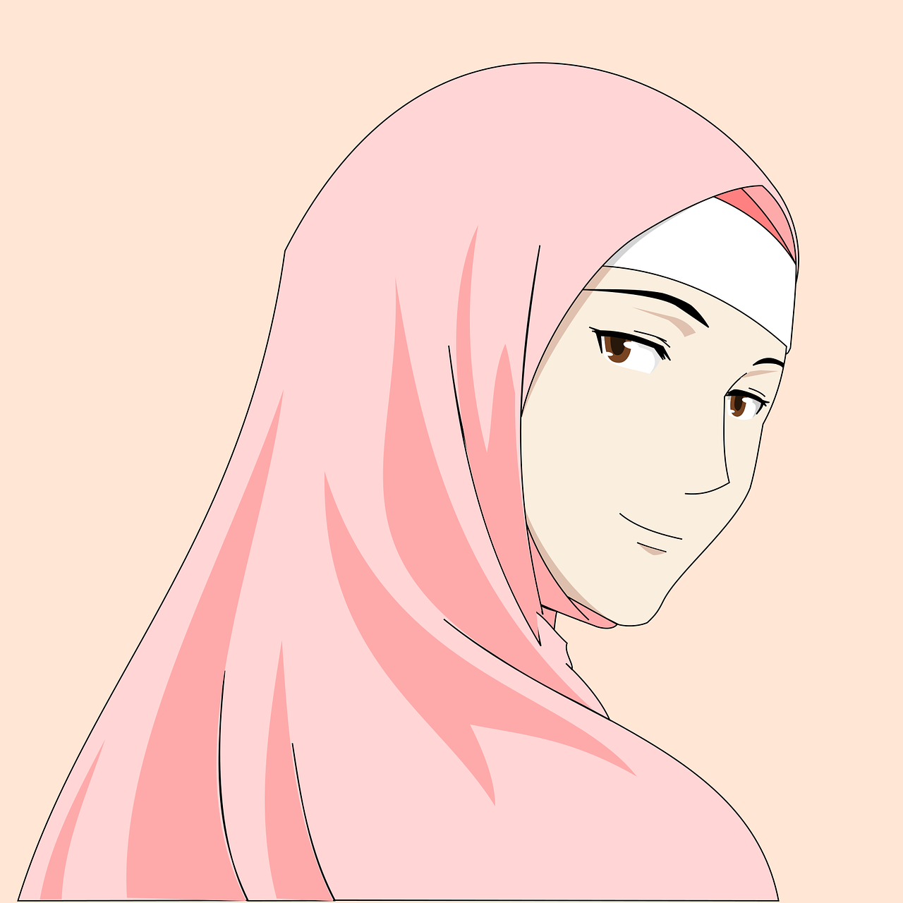 Stylish Instagram Hijab DP wearing a pink scarf
