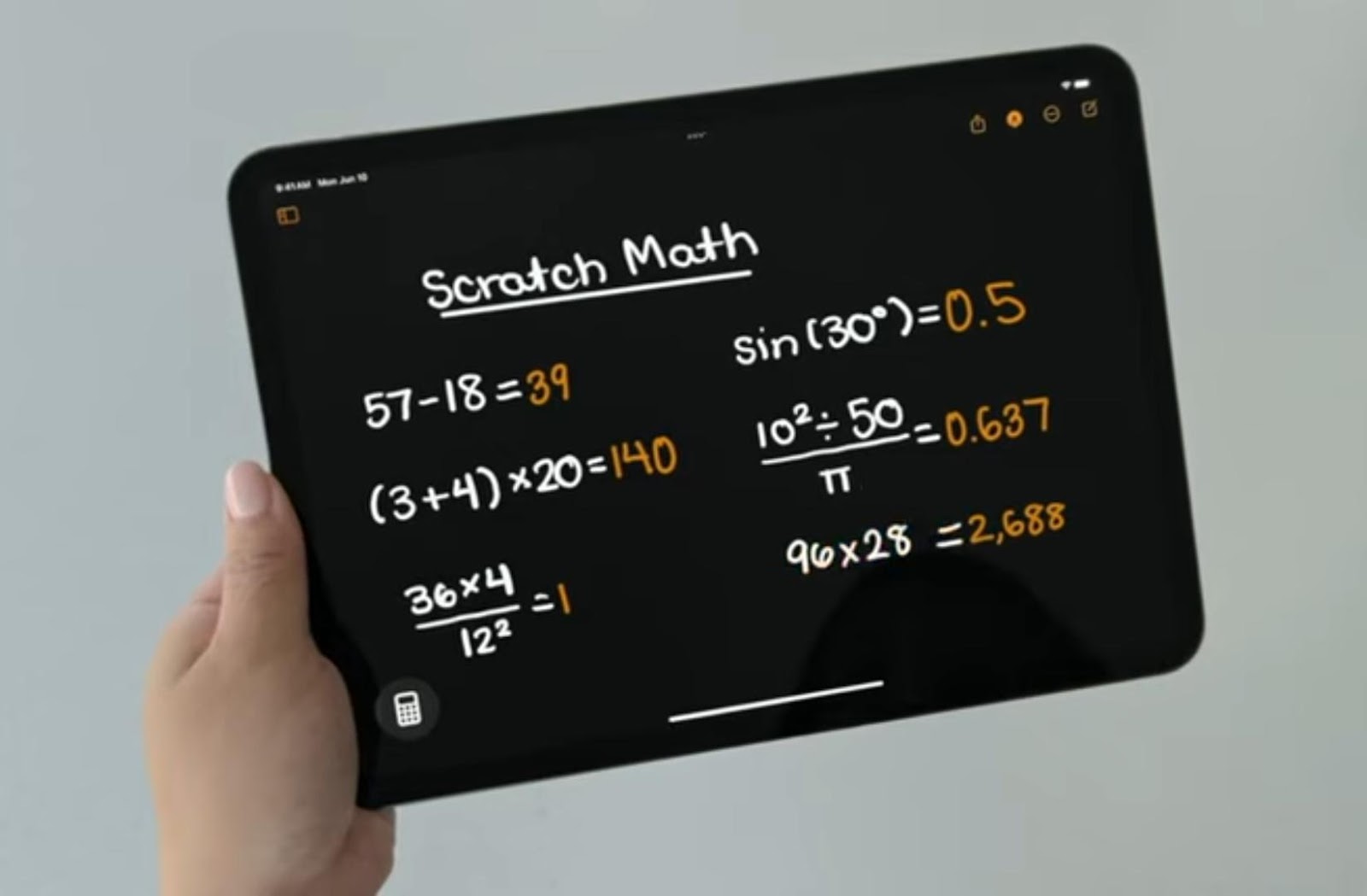 MATHS NOTES AND CALCULATOR IN IPAD