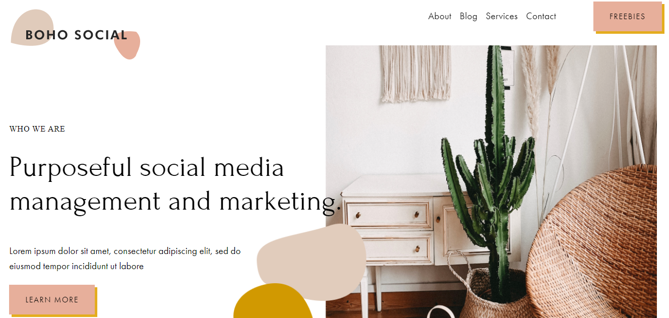 Boho Social blog template