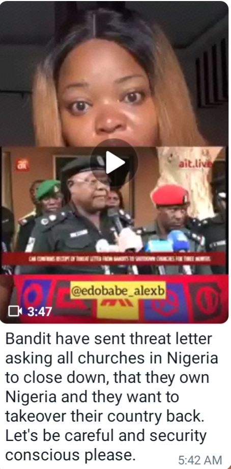 Old video about bandits threatening Nigerian churches recirculated on WhatsApp