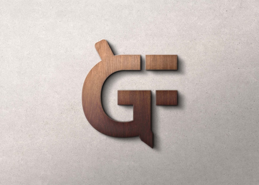 Realistic Wood 3D Logo Mockup 1