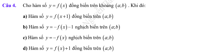 Lý thuyết Tính đơn điệu của hàm số & Các dạng bài tập