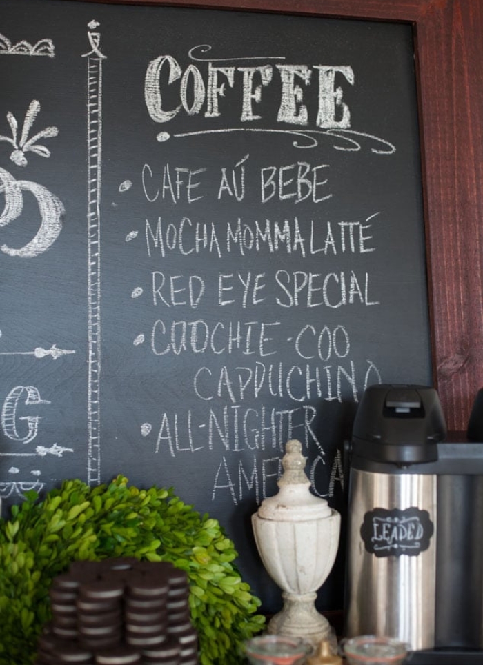 coffee chalkboard sign