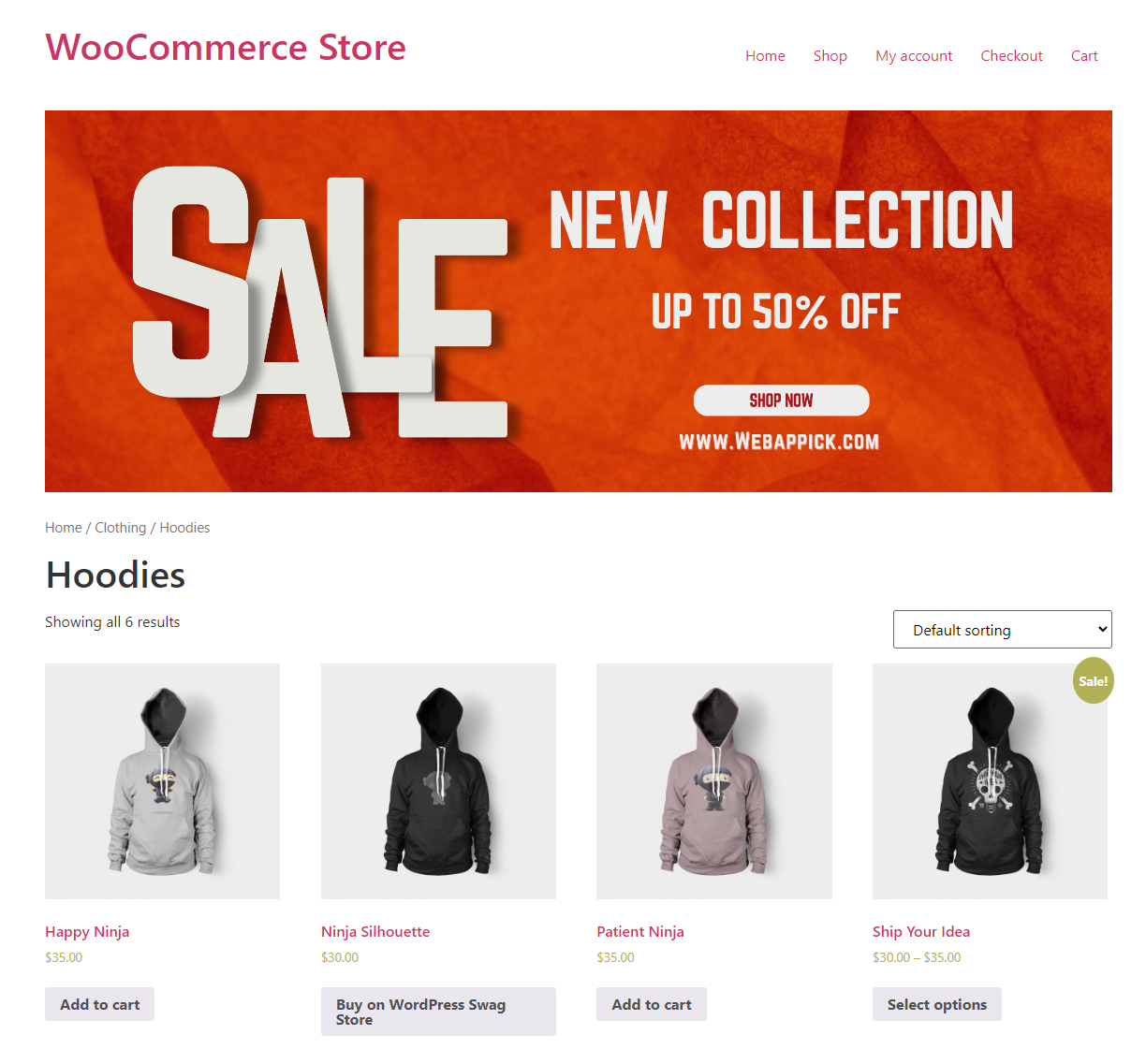 WooCommerce percentage discount banner