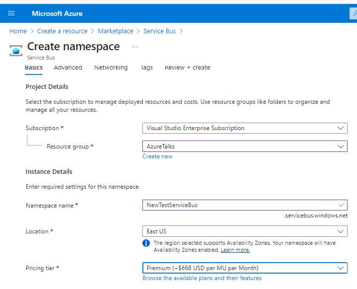 Create a Namespace