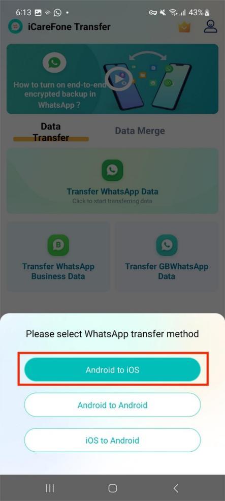transfer whatsapp from android to ios