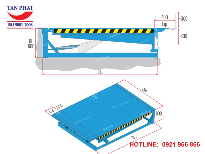 Bản vẽ dock leveler- kích thước tiêu chuẩn