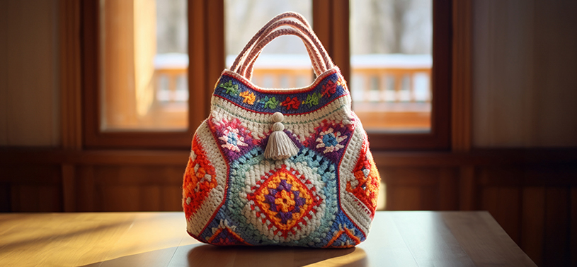 A colourful handbag