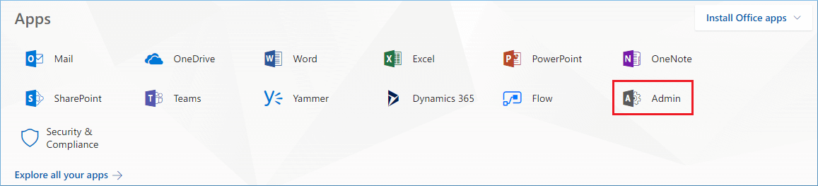 Login to the Exchange Admin Center