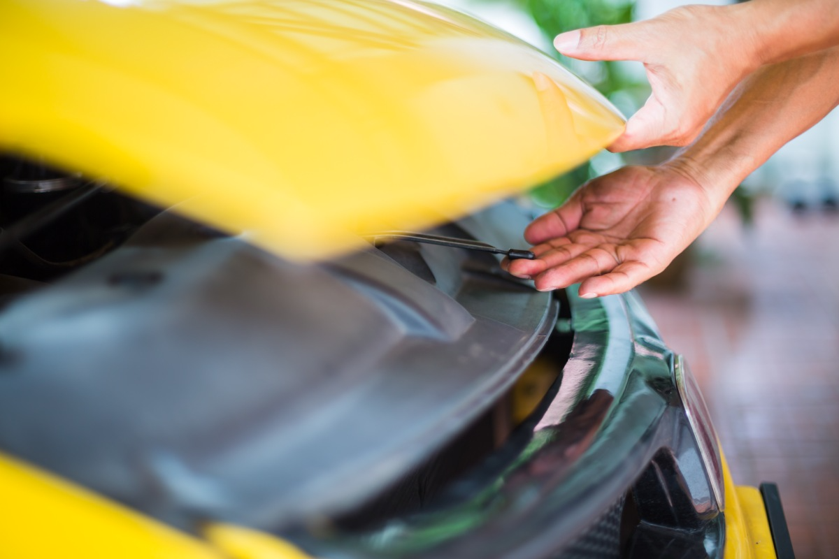 pop the bonnet when buying a second-hand car to check fluid levels. leaks, unusual sounds or smell etc. 