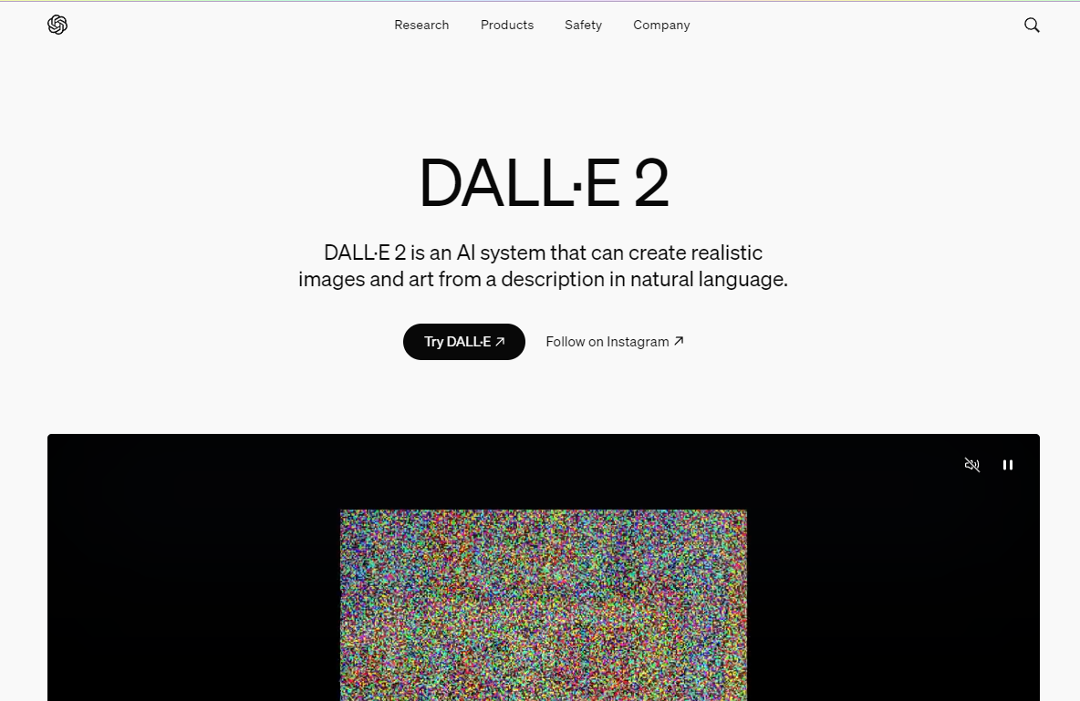 DALL-E2 Homepage