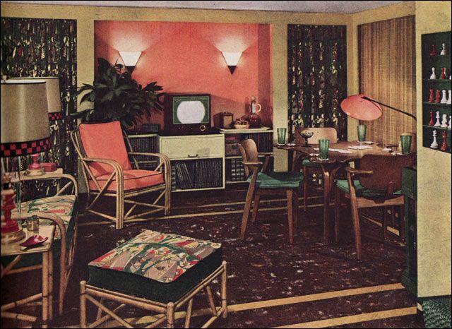 Vintage Images of American Living Rooms, Family Rooms, and Dens From ...