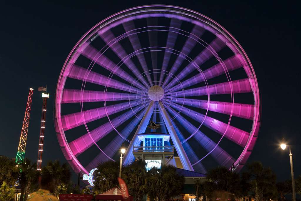 Giant neon Big wheel on Myrtle Beach