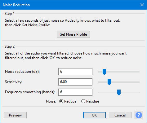 use noise reduction