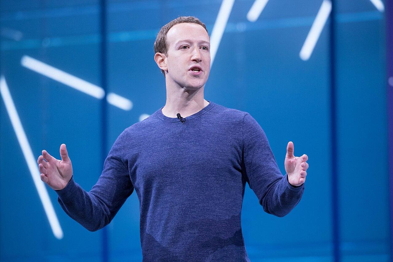 Mark Zuckerberg wearing blue shirt minimalist style