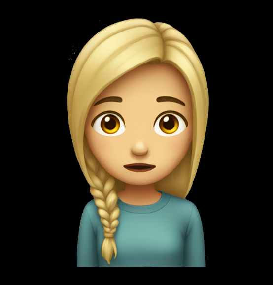 Sad Emoji DP Girl with blonde braided hair