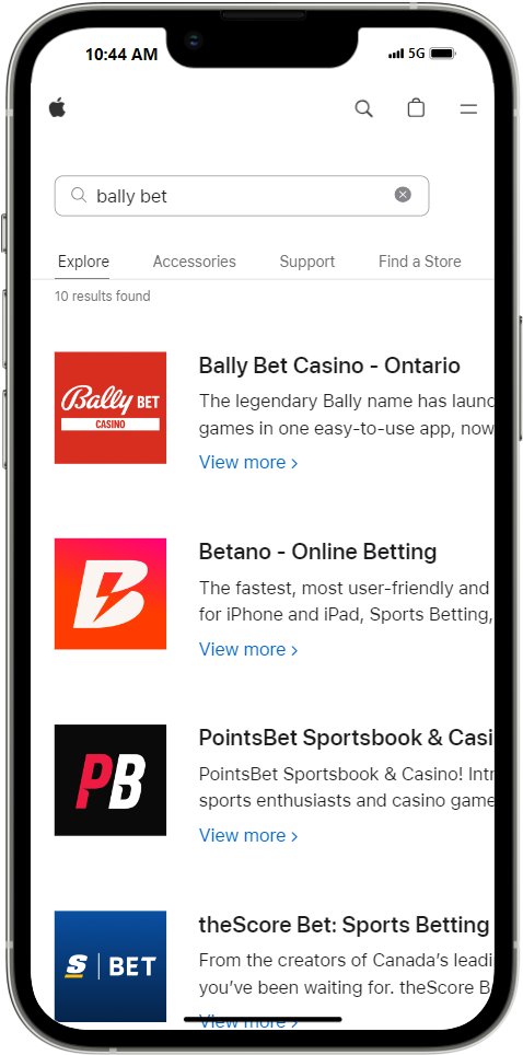 iOS App Bally Bet