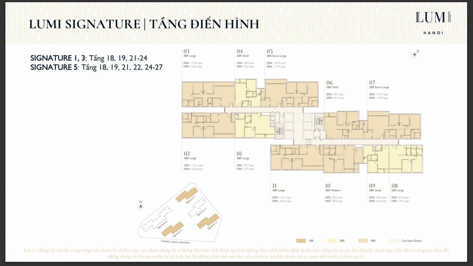 Mặt bằng căn hộ Signature Lumi Hanoi