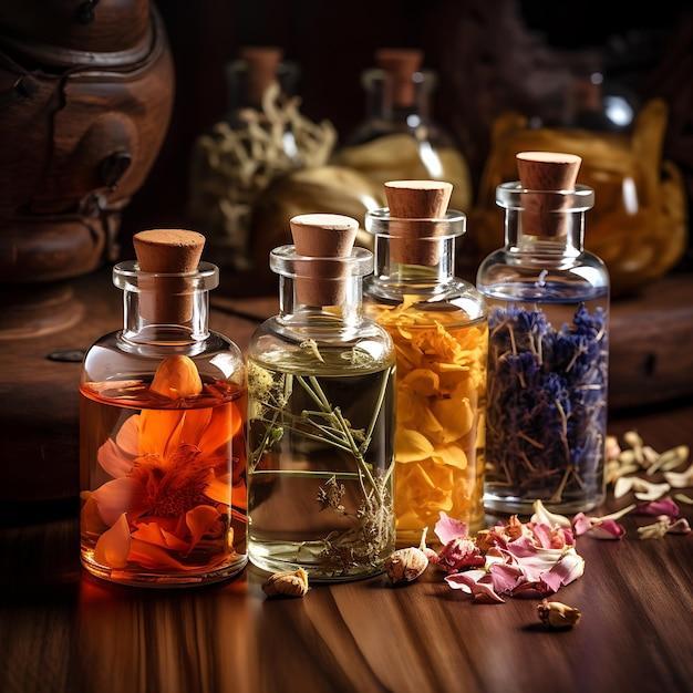 Premium AI Image | Perfume Ingredients Showcase a selection of raw ...